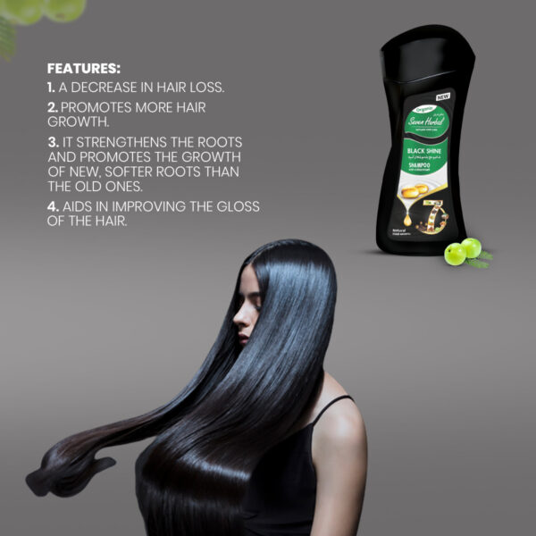 Seven Herbal Black Shine Shampoo with Conditioner, with Multivitamins
