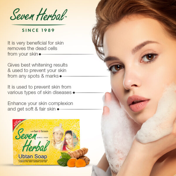 Seven Herbal Ubtan Soap, with natural and pure ubtan for skin