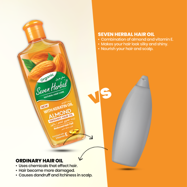 SEVEN HERBAL Almond Hair Oil with Keratin Oil