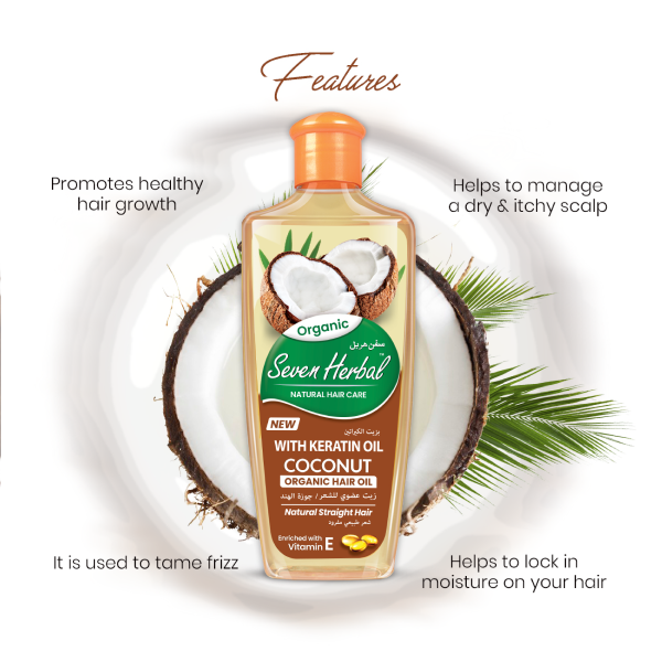 Seven Herbal Coconut Hair Oil with Keratin Oil
